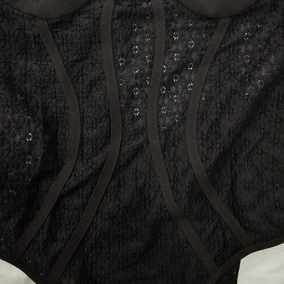 🌞Zara Lace Bodysuit Corset Cut Out Openwork Embroidery NWOT M - Picture 14 of 16